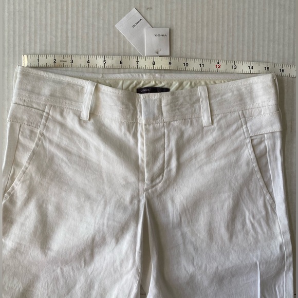 NWT Vince White Linen Cotton Pant in Size 6 - Picture 7 of 15